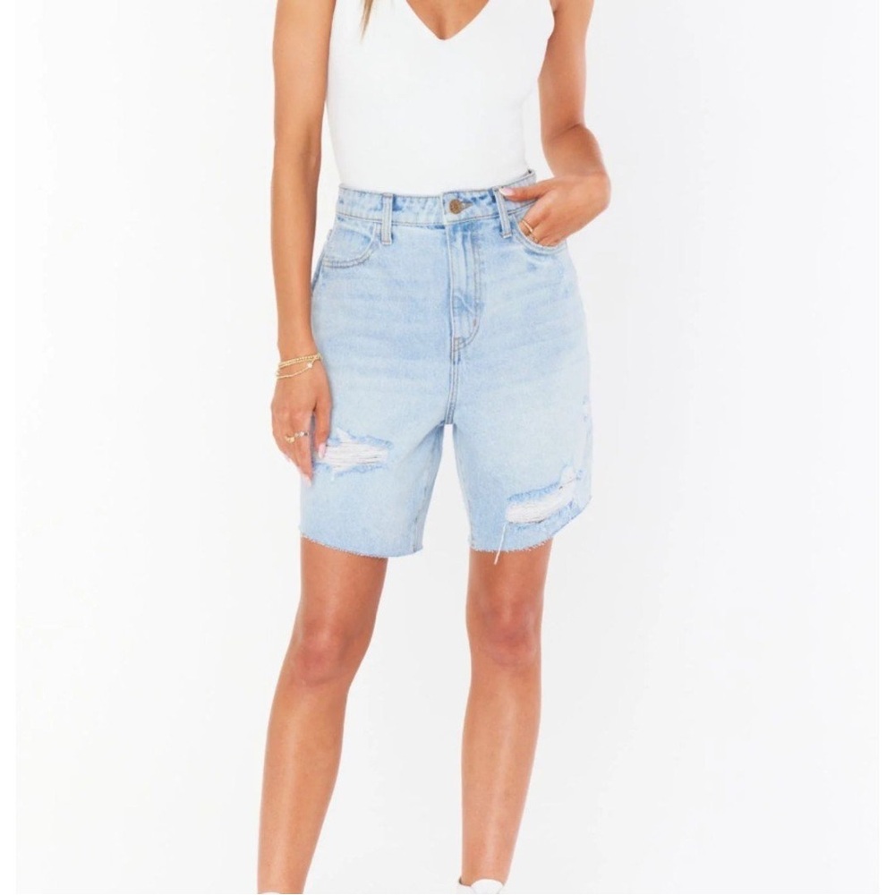Distressed Denim Shorts